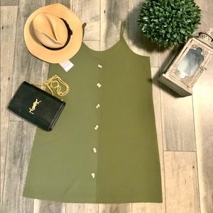 Green slip dress